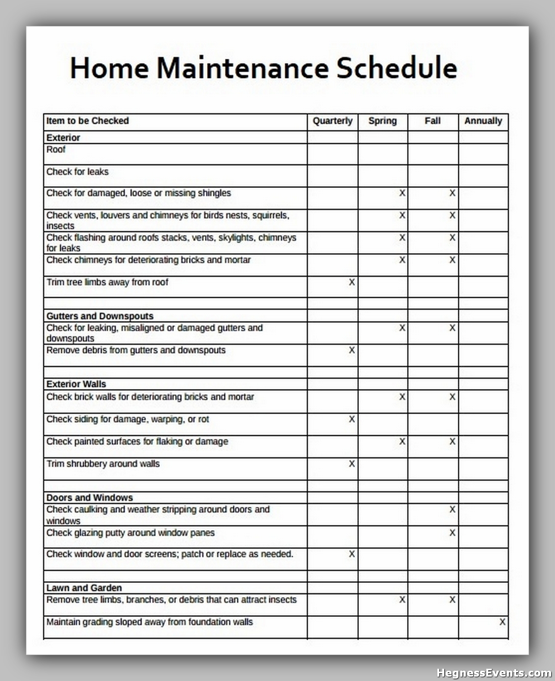 20+ Powerful Maintenance Schedule Template hennessy events