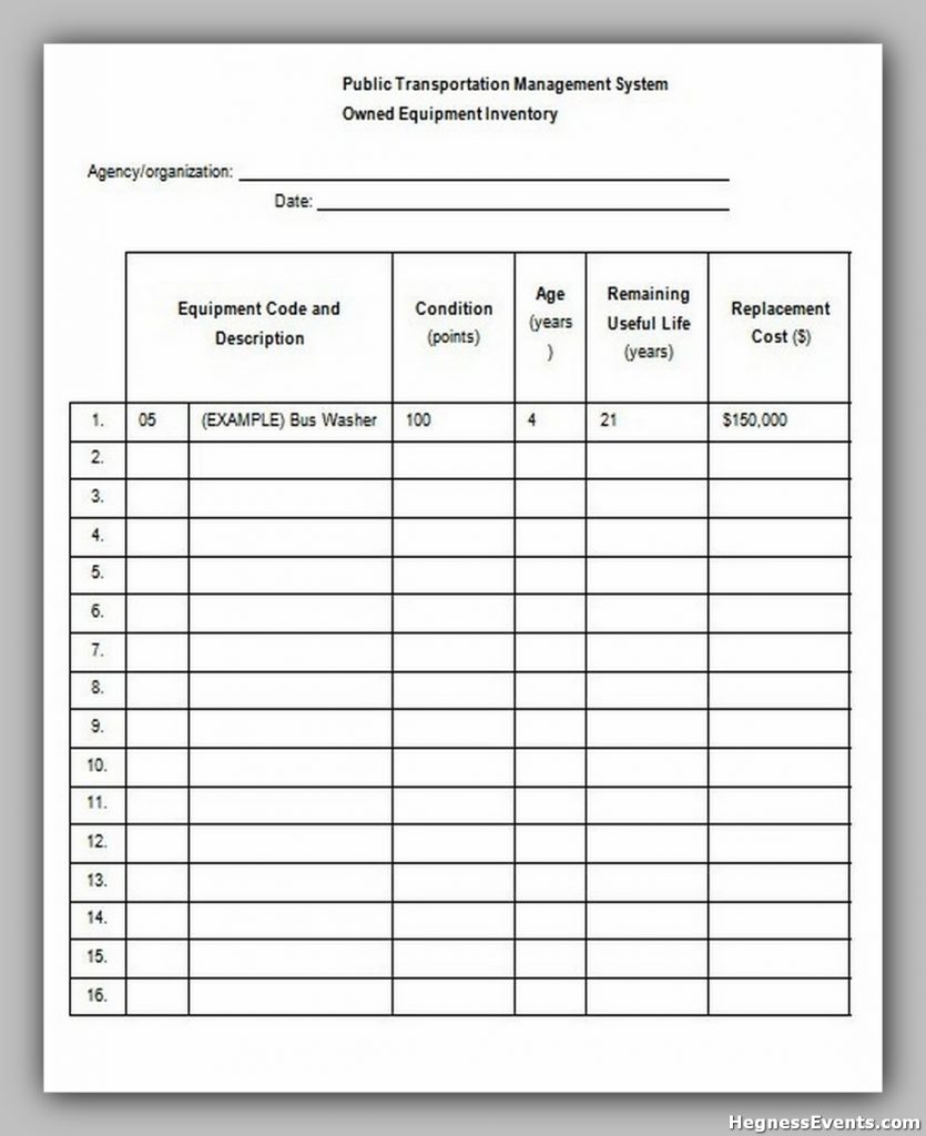 Preventive Maintenance Schedule Template