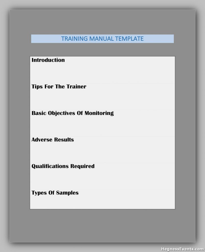 Training Manual Template Free 25