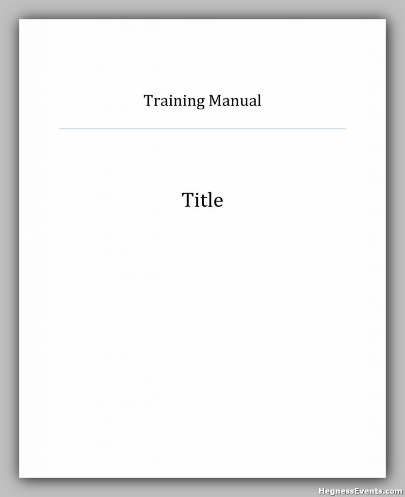 Training Manual Template Word 17