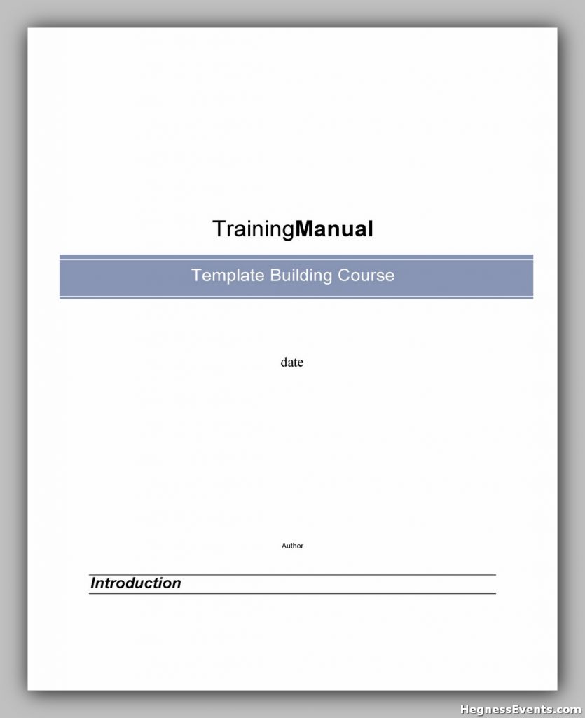 Training Manual Template Word 18