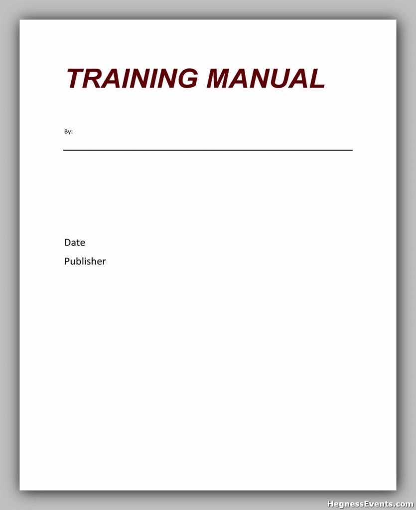 Training Manual Template Word 21