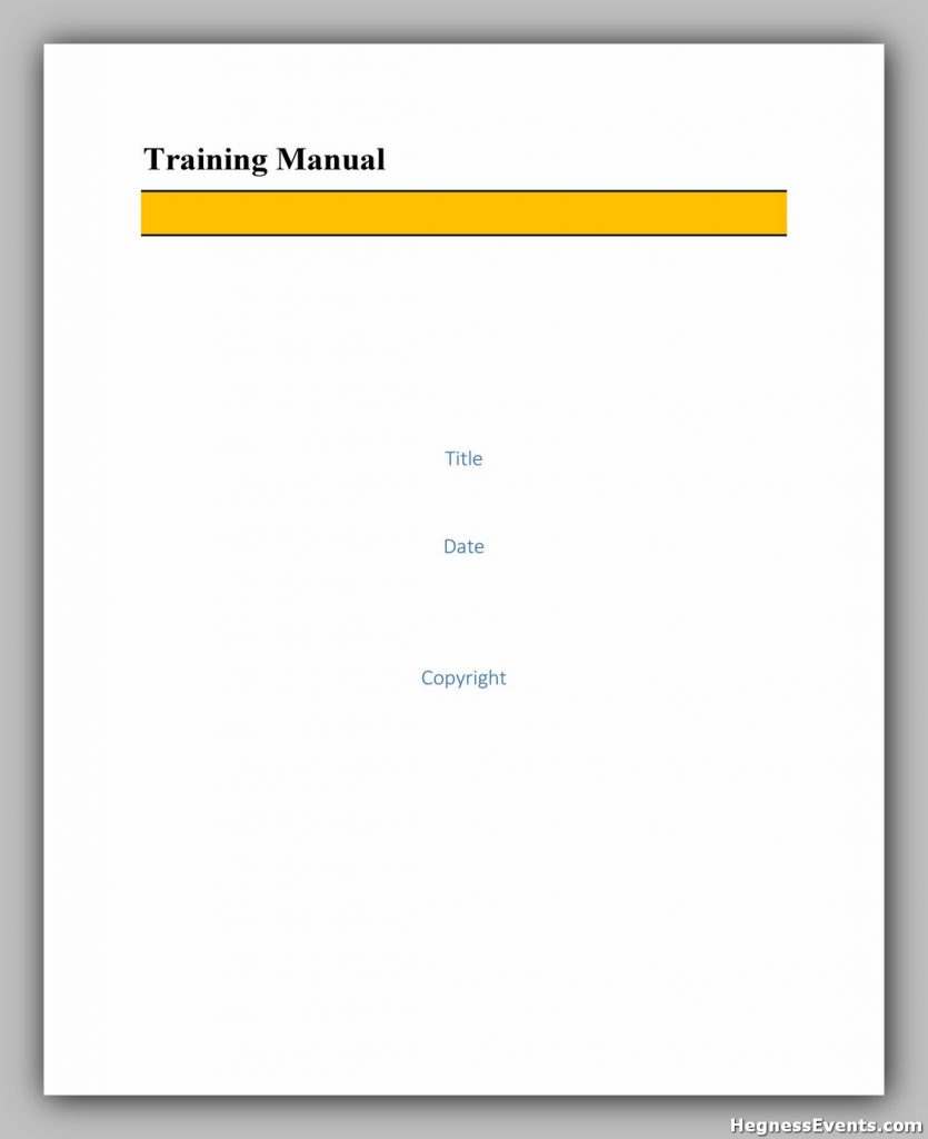 Training Manual Template Word 22