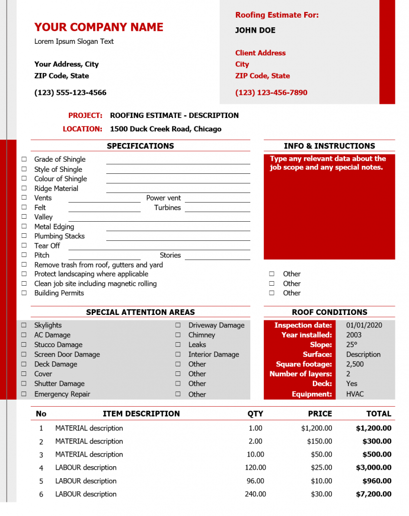 Free Estimate Template Hennessy Events