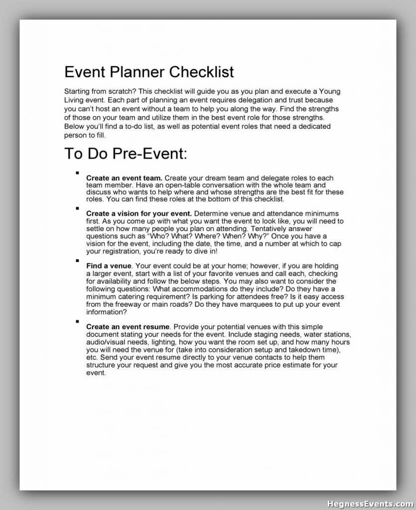 Event Planning Template Free 47