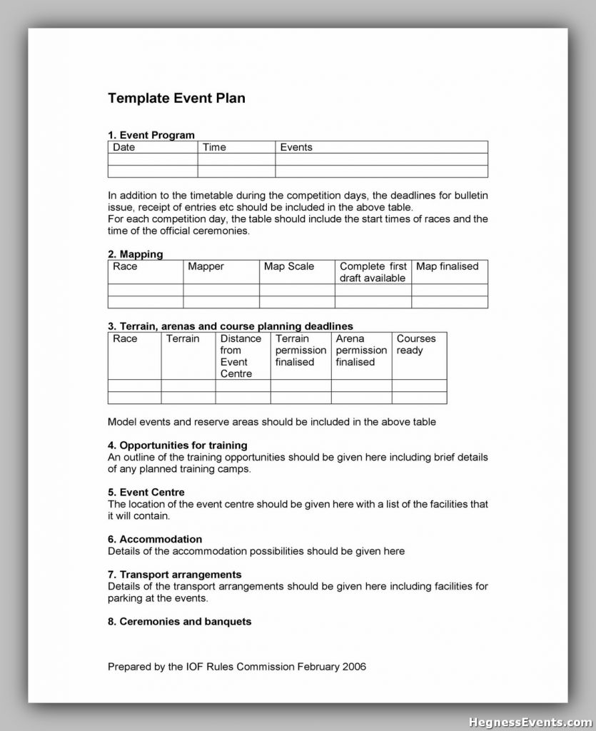 Event Planning Template Free 50