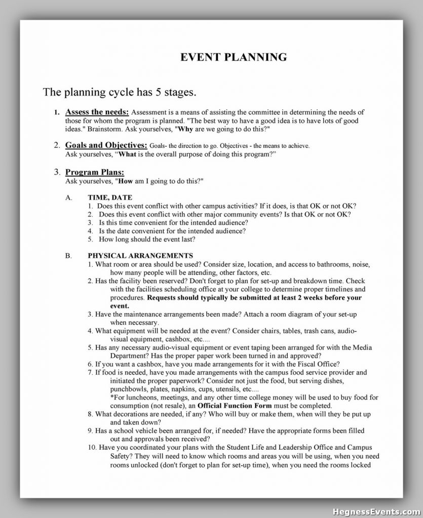 Event Planning Template Pdf 33