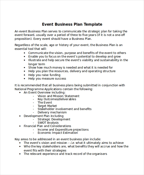 business plan for venue