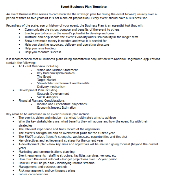 event decorating business plan sample pdf