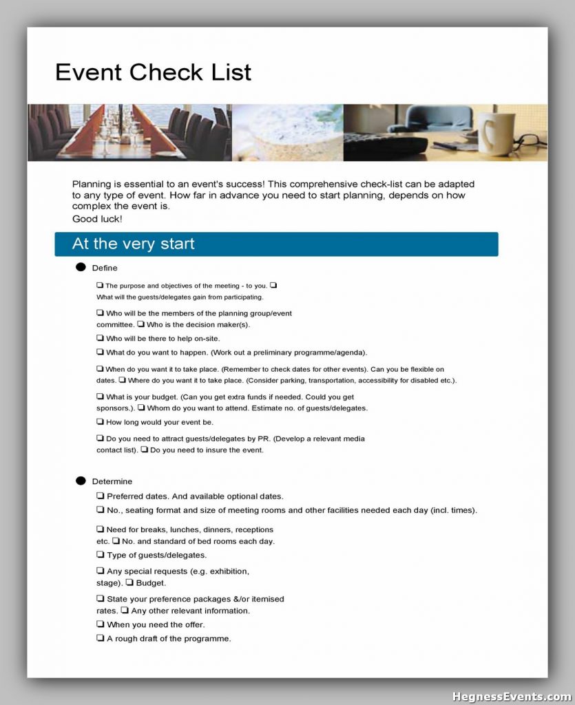 Event Planning Checklist Sample 38