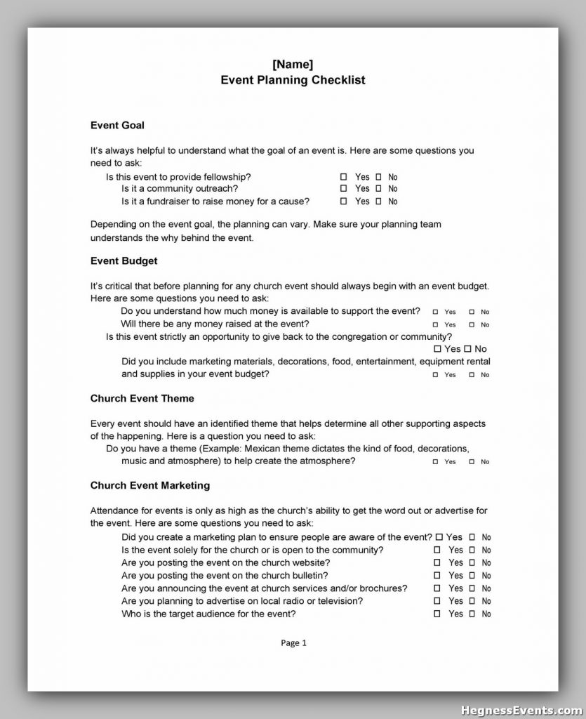 Event Planning Checklist Template 19
