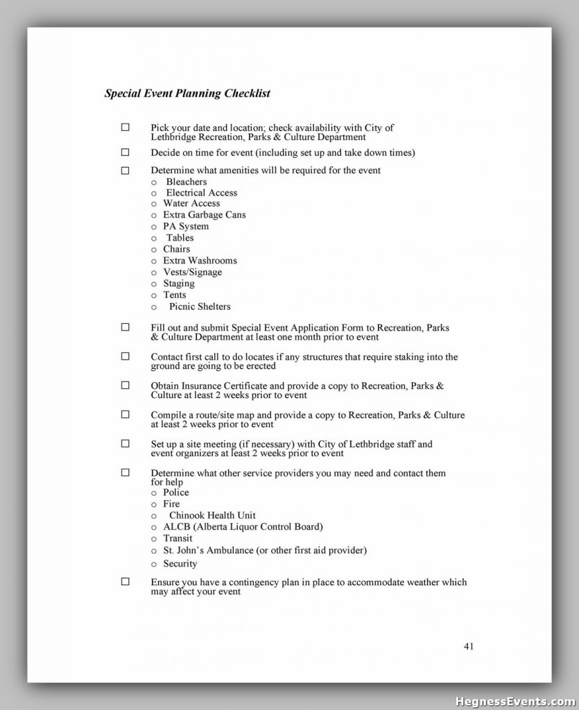 Event Planning Checklist Template 20