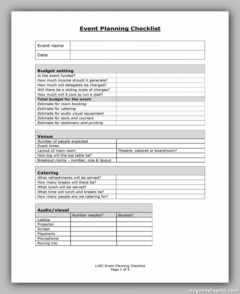 Event Planning Checklist Template 25