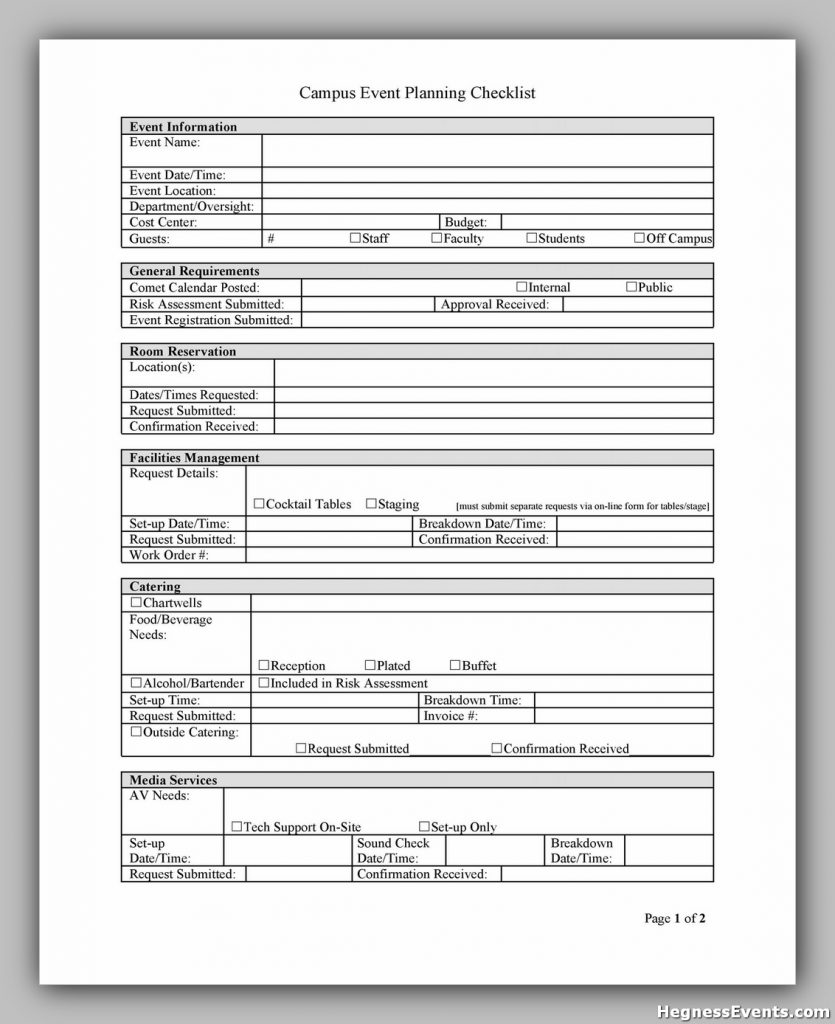 Event Planning Checklist Template 27