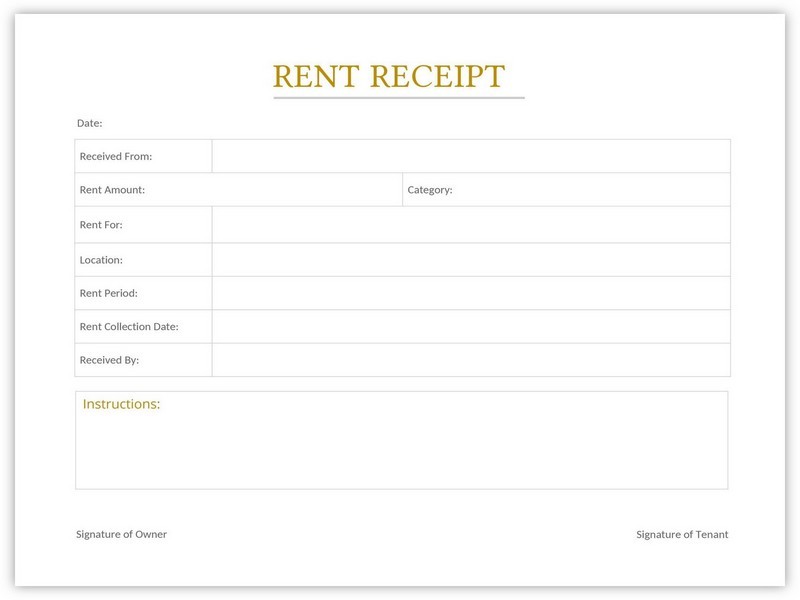 Rent Receipt Format 07