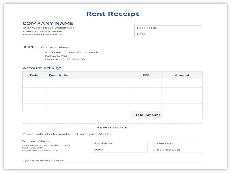 Rent Receipt Sample 07