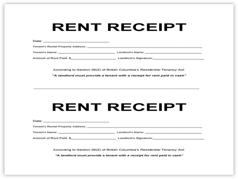Rent Receipt Template 06