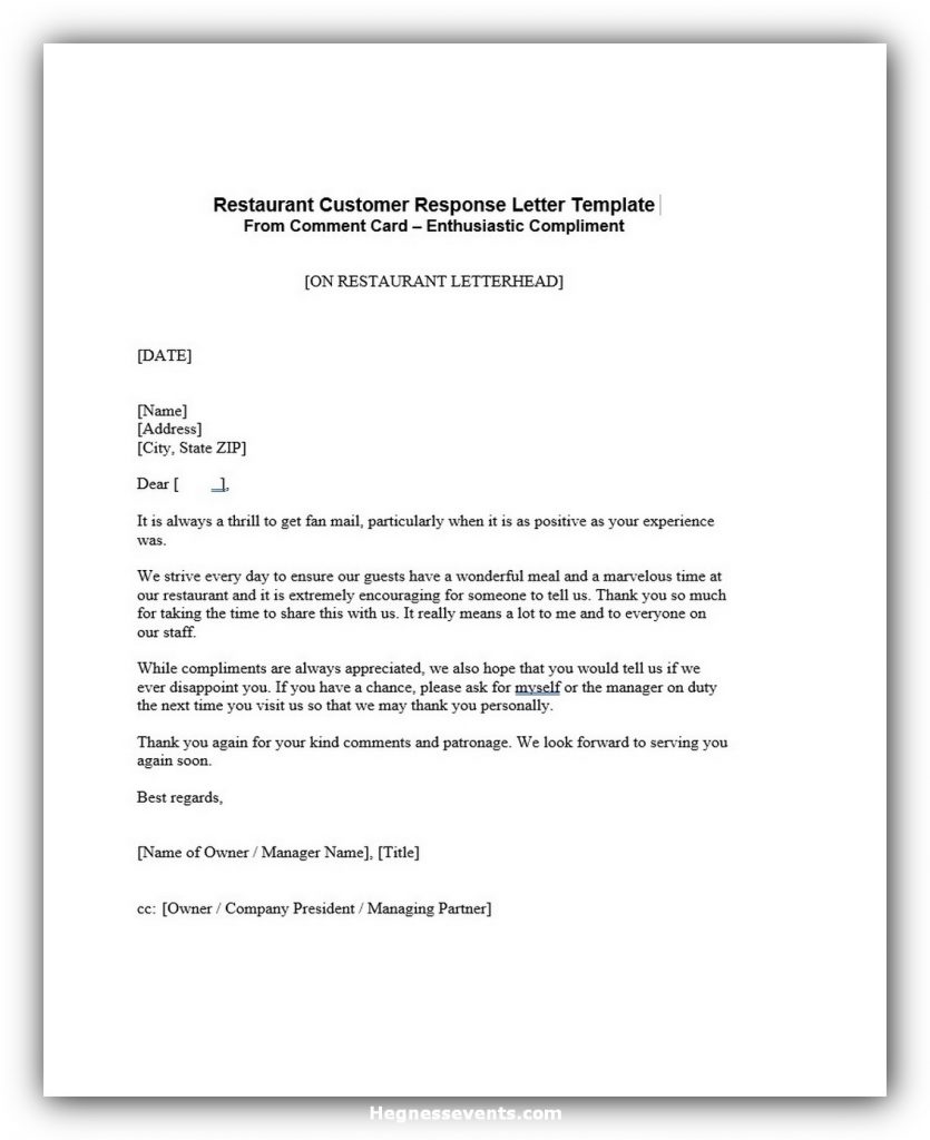 Response to complaint letter 07