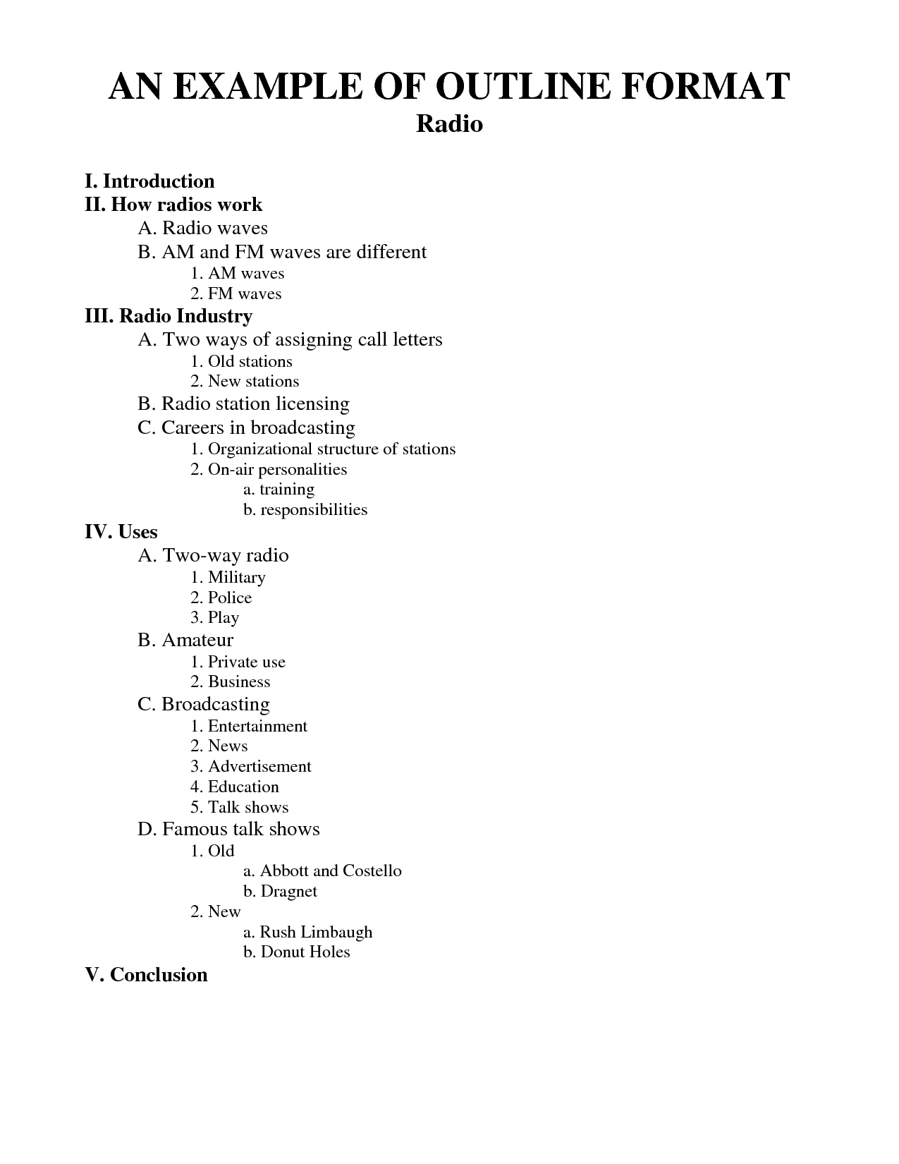 APA Research Paper Outline