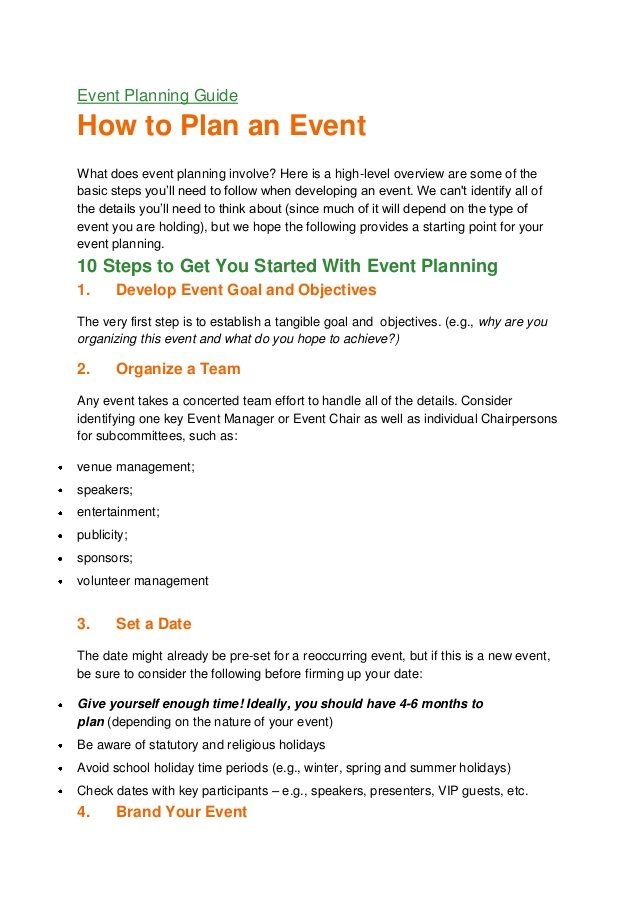 Event Planning Guide