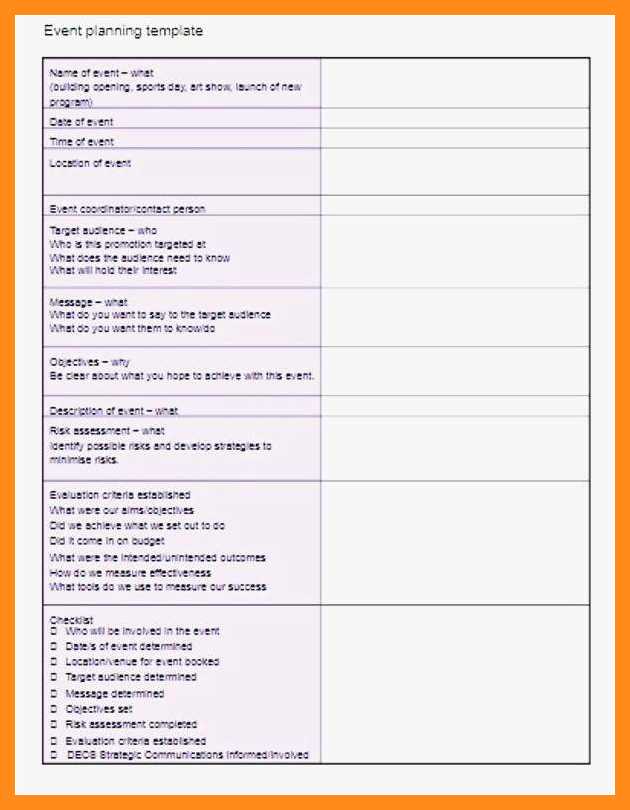 event planning guide template