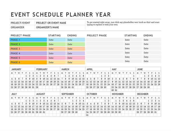Event planning template