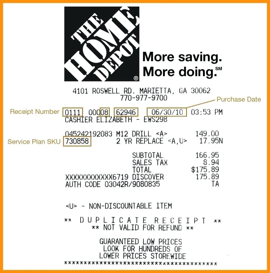 home depot receipt font