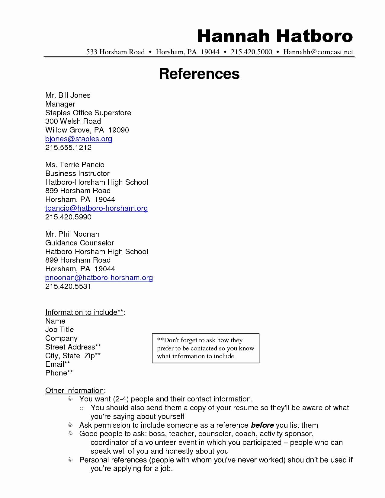 reference resume mail format