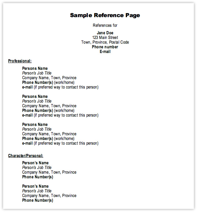 Reference On Resume Sample