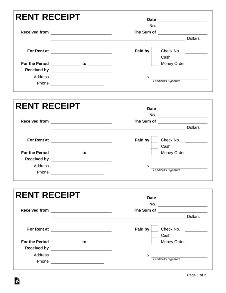 Rent Receipt Template Free from www.hegnessevents.com