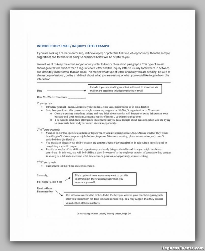 Business Enquiry Letter Structure