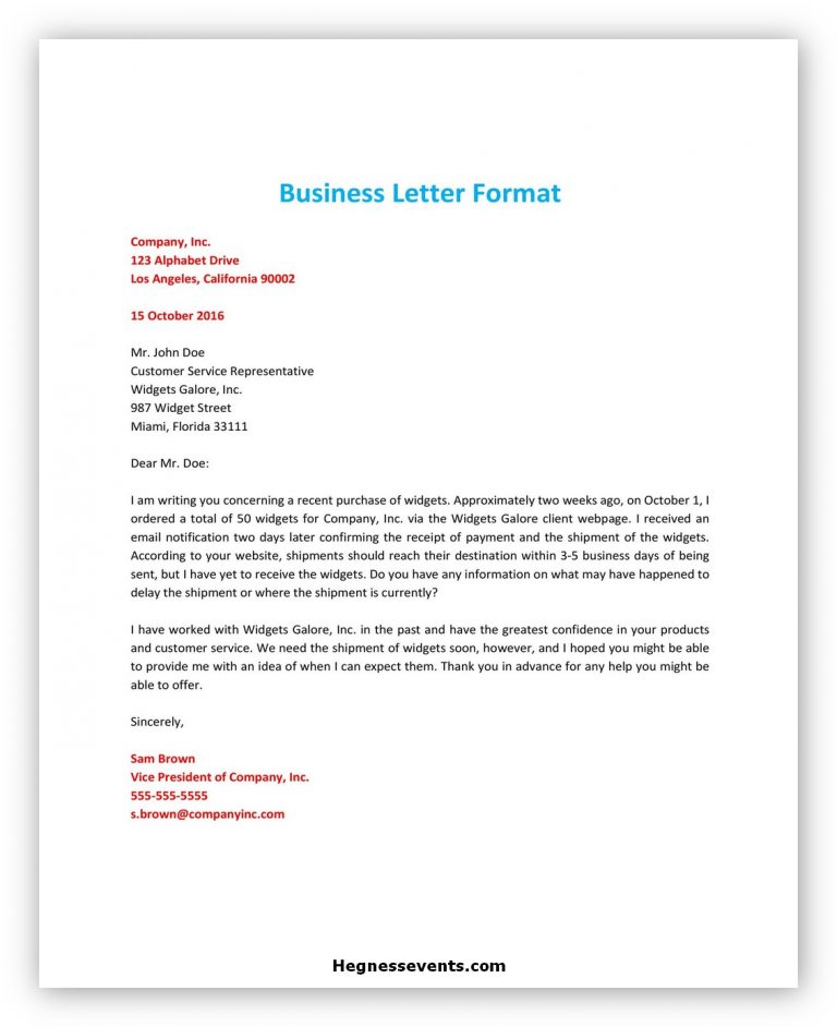 50 Best Business Letter Template Sample Format And Structure | Images