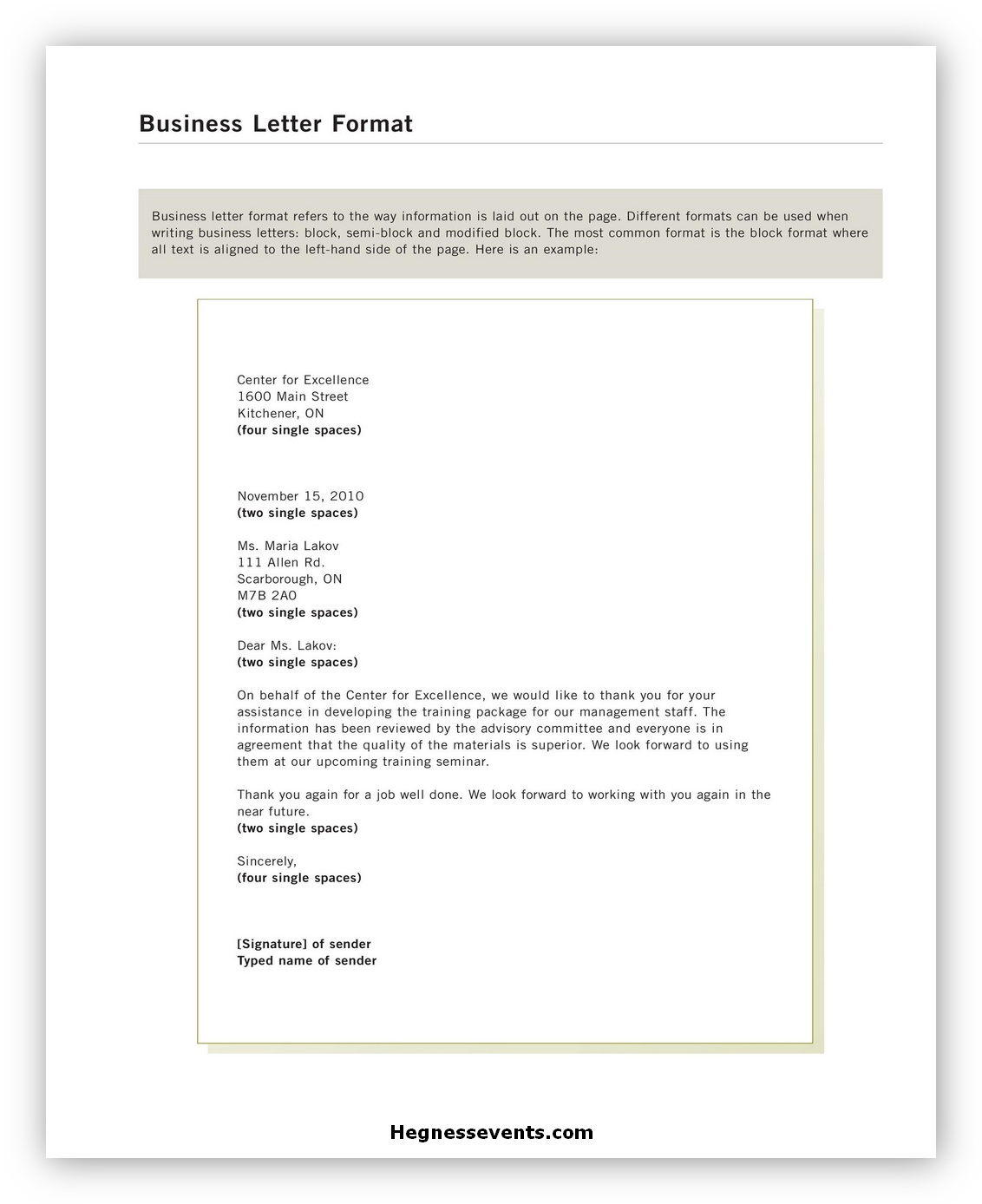 Business letter Format 07
