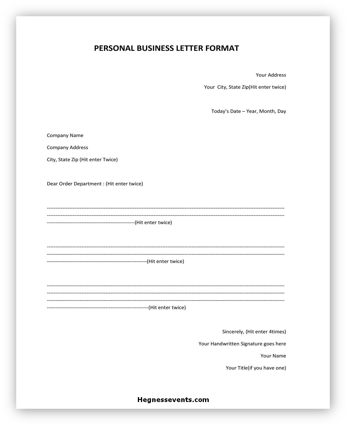 Business letter Format 10