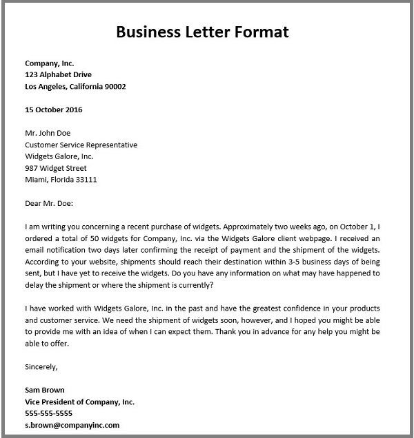 Business letter Format