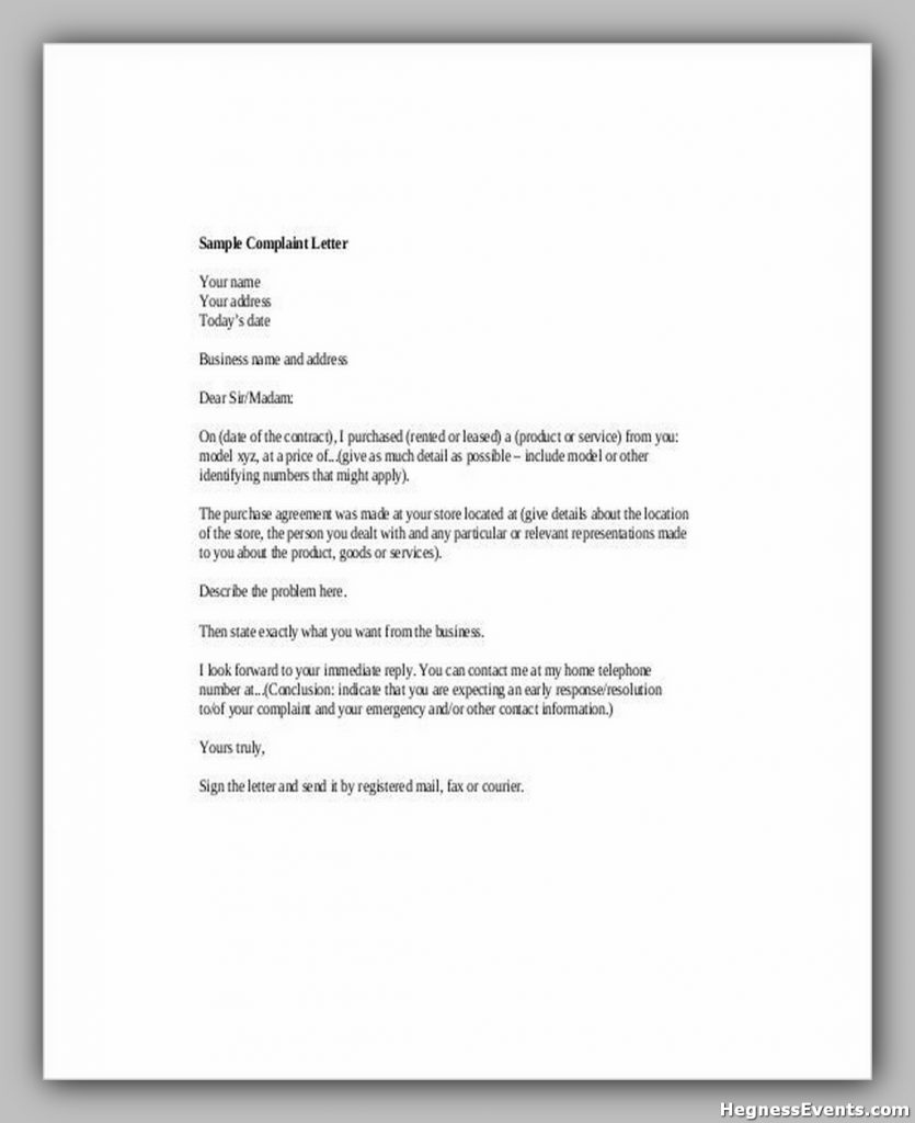 Customer Complaint Letter PDF Format Download1