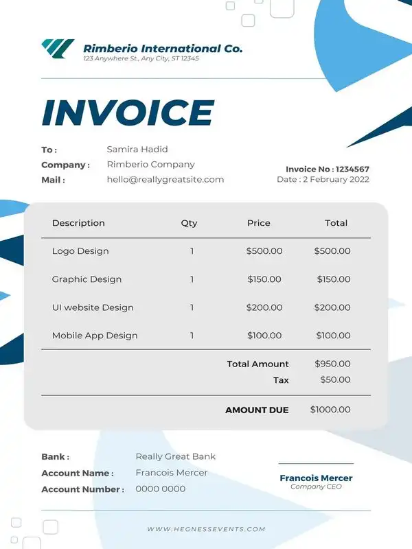 Electronic Invoice Template