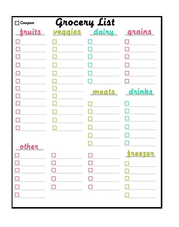 Grocery list template 03