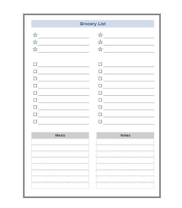 Grocery list template 04