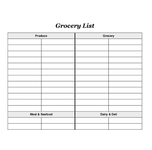 Grocery list template 07