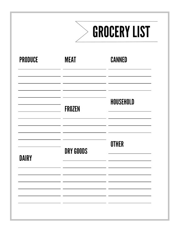 Grocery list template 09