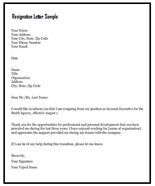 12 Amazing Resignation Letter Sample Template Example How To 