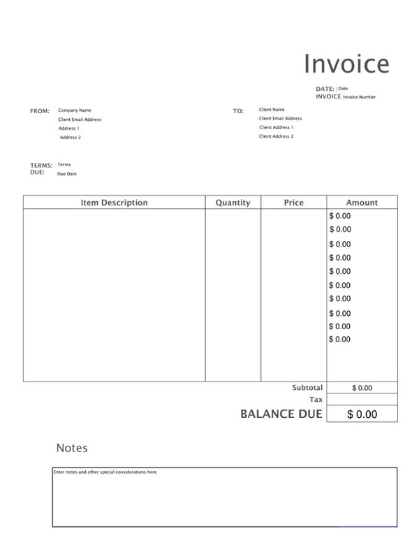 blank billing statement template