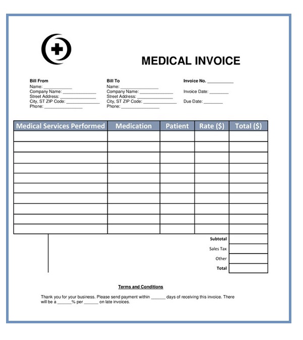 medical billing statement template