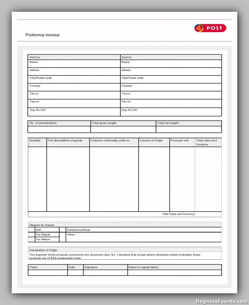 proforma invoice example 02