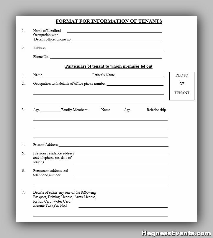 tenant verification form 2