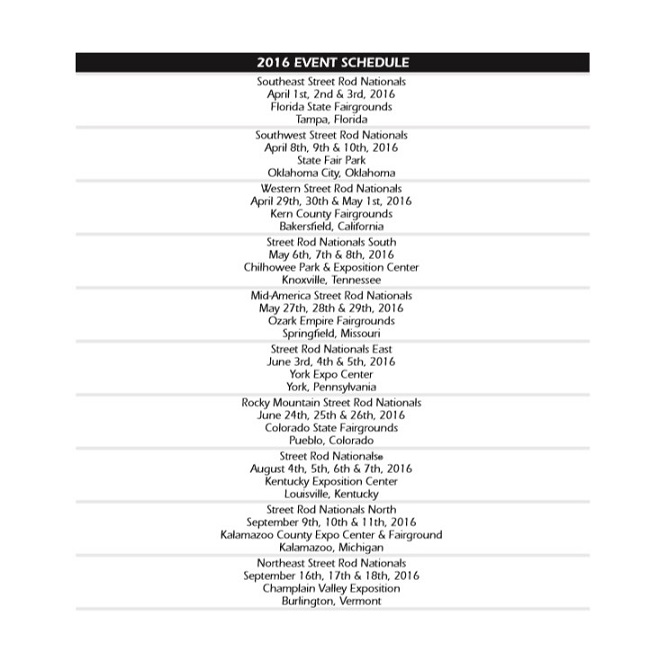 Event Schedule Format