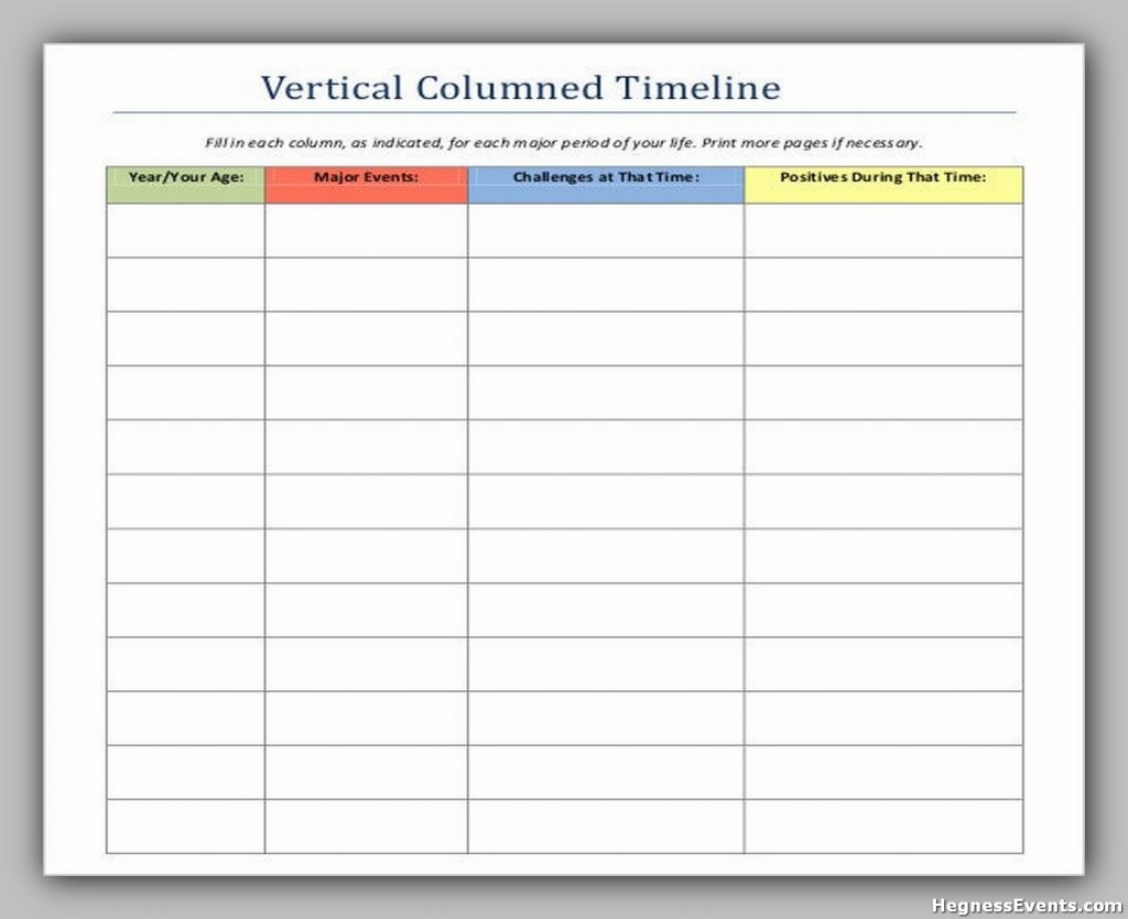 Vertical Columned Timeline