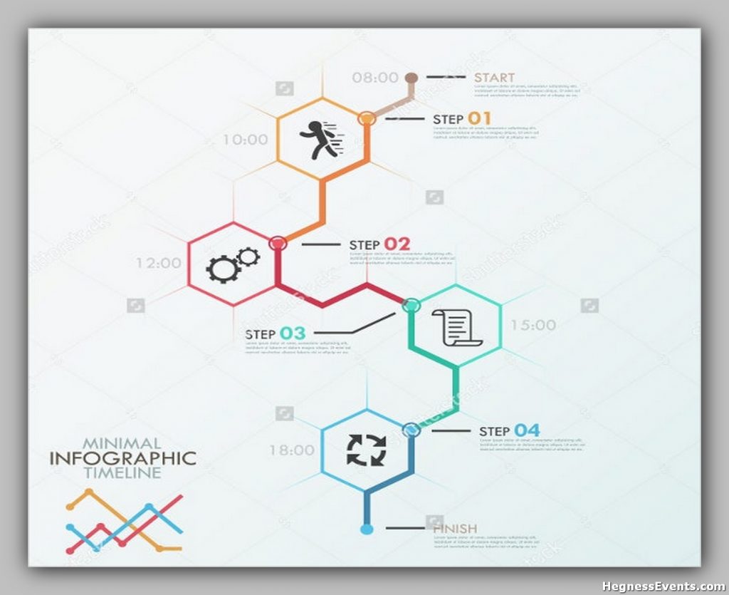 blank timeline template with polygons