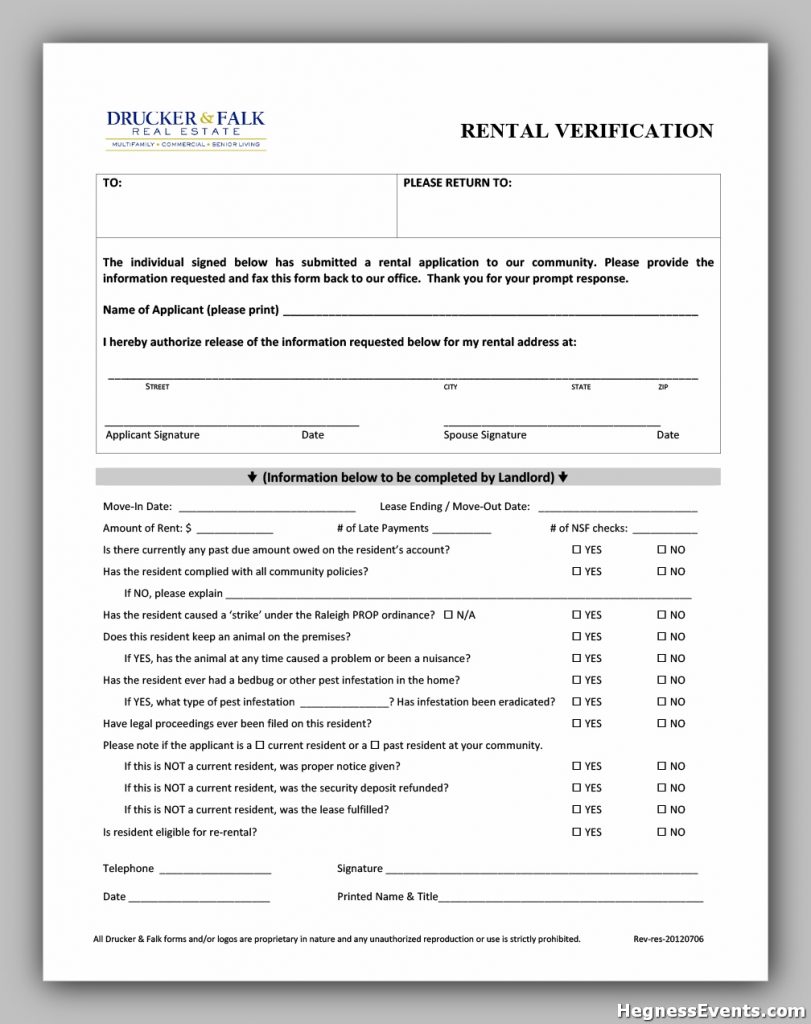 rental verification form 09 1